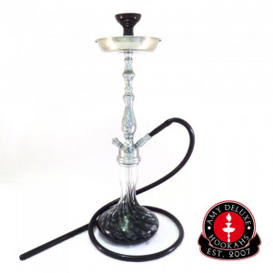 Кальян AMY Deluxe - HPCB 004 С Silver Black Heavy Shay  (Полный комплект)