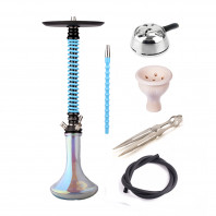 Кальян Mamay Custom - Coilovers Черный Голубой  (Полный комплект)