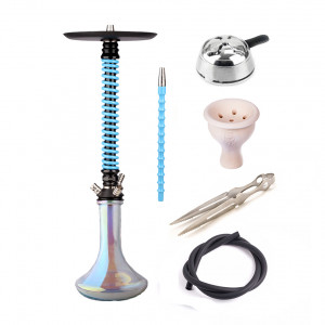 Кальян Mamay Custom - Coilovers Черный Голубой  (Полный комплект)