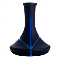 Колба Классика - Черная Полоски Синие (Vessel Glass Крафт) 28см