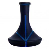 Колба Классика - Черная Полоски Синие (Vessel Glass Крафт) 28см