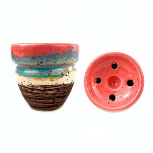 Чаша для кальяна Kolos - Rikule Glaze Розово-Голубая (Прямоток) (color 148)