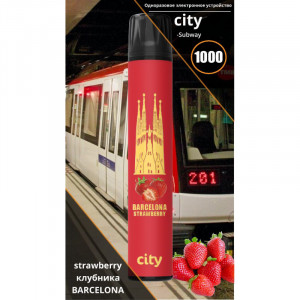 Электронная сигарета CITY 1000 Subway - Барселона (Клубника)