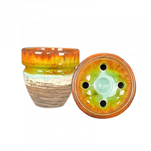 Чаша для кальяна Kolos - Glaze Rikule Оранжевая (Прямоток)