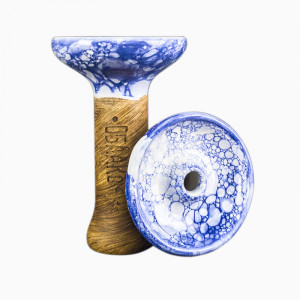 Чаша для кальяна Облако - Phunnel M Glaze Top Бело Синяя (Фанел)