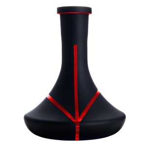 Колба для кальяна классика - Черная Полоски Красные (Vessel Glass Крафт)