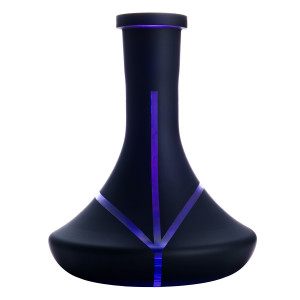 Колба для кальяна классика - Черная Полоски Фиолетовые (Vessel Glass Крафт)