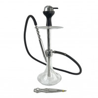 Кальян Seven Star - E-200S Silver Light Glass 57см (Светящаяся колба) (Полный комплект)