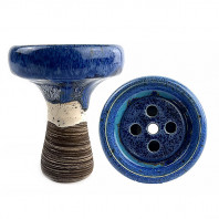 Чаша для кальяна Kolos - Glaze Lyomista Color 53 (Голубая с синим) (Прямоток)