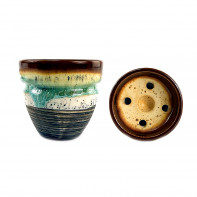 Чаша для кальяна Kolos - Rikule Glaze Коричнево-Белая (Прямоток)