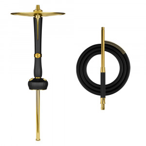 Кальян Hoob - Enzo Черный / Золото (Фиксированное блюдце) 54см (Без колбы)