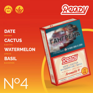 Табак для кальяна Ready - №4 Date Cactus Watermelon Basil (Финик Кактус Базилик Арбуз) 30г