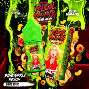 Жидкость Rick & Morty Bad Acid EXTRA HARD 30мл 20мг - Pineapple Peach (Ананас Персик)