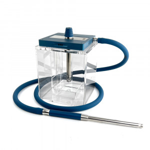 Кальян Hoob - Atom Marine blue / Silver 21см (Полный комплект)