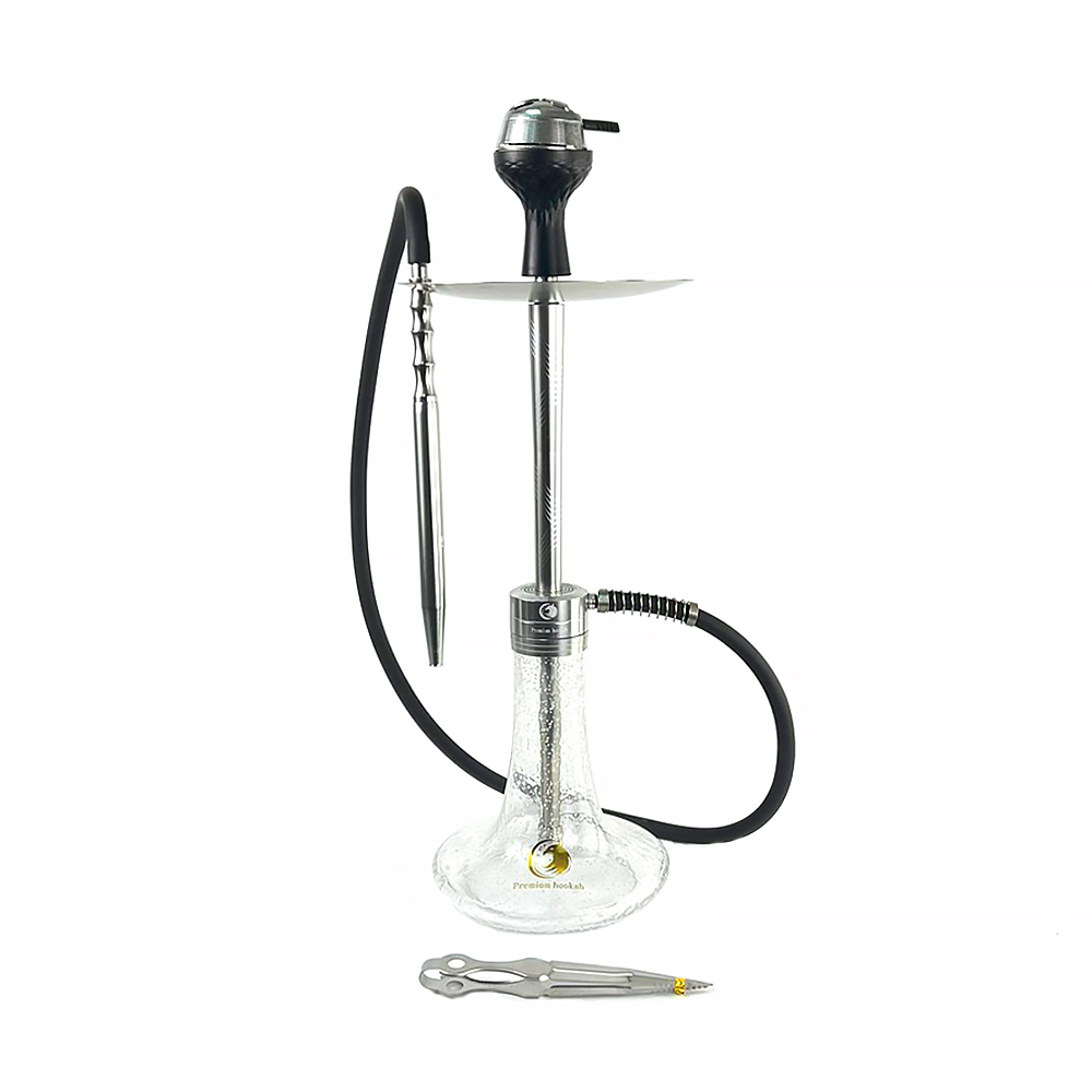 Кальян Seven Star - E-200B Silver Light Glass 67см (Светящаяся колба) (Полный комплект)