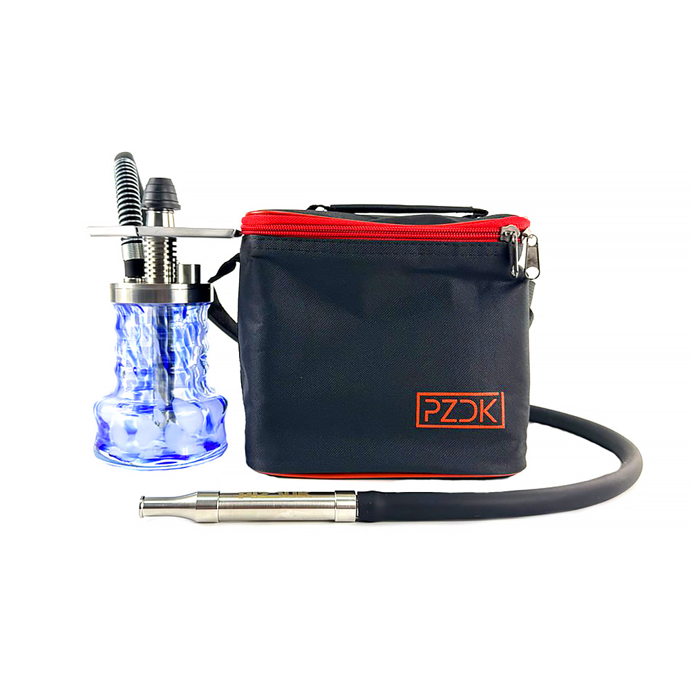 Кальян Pizduk Hookah - PRO Black-bag 20см (Бело-синяя колба)